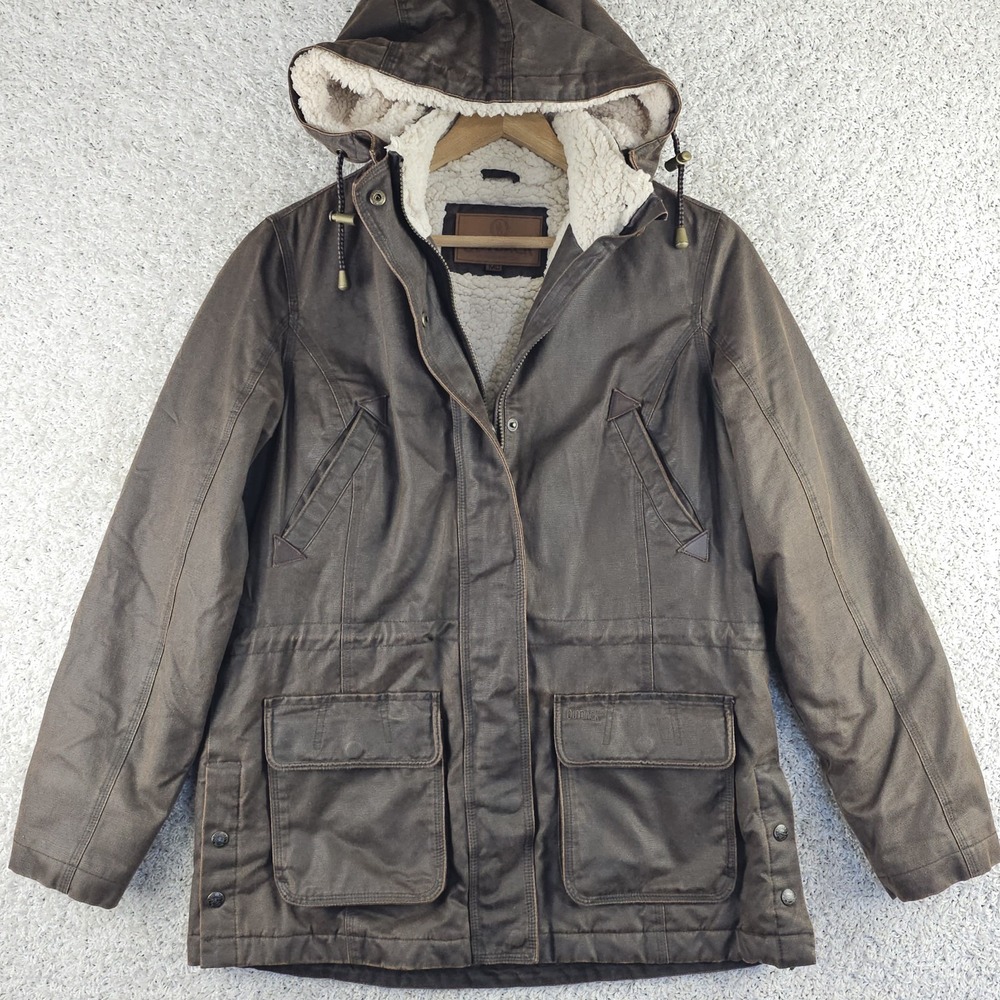 Outback Trading Co Woodbury Jacket Sherpa Lined Waxed Western Arrow Sz Small